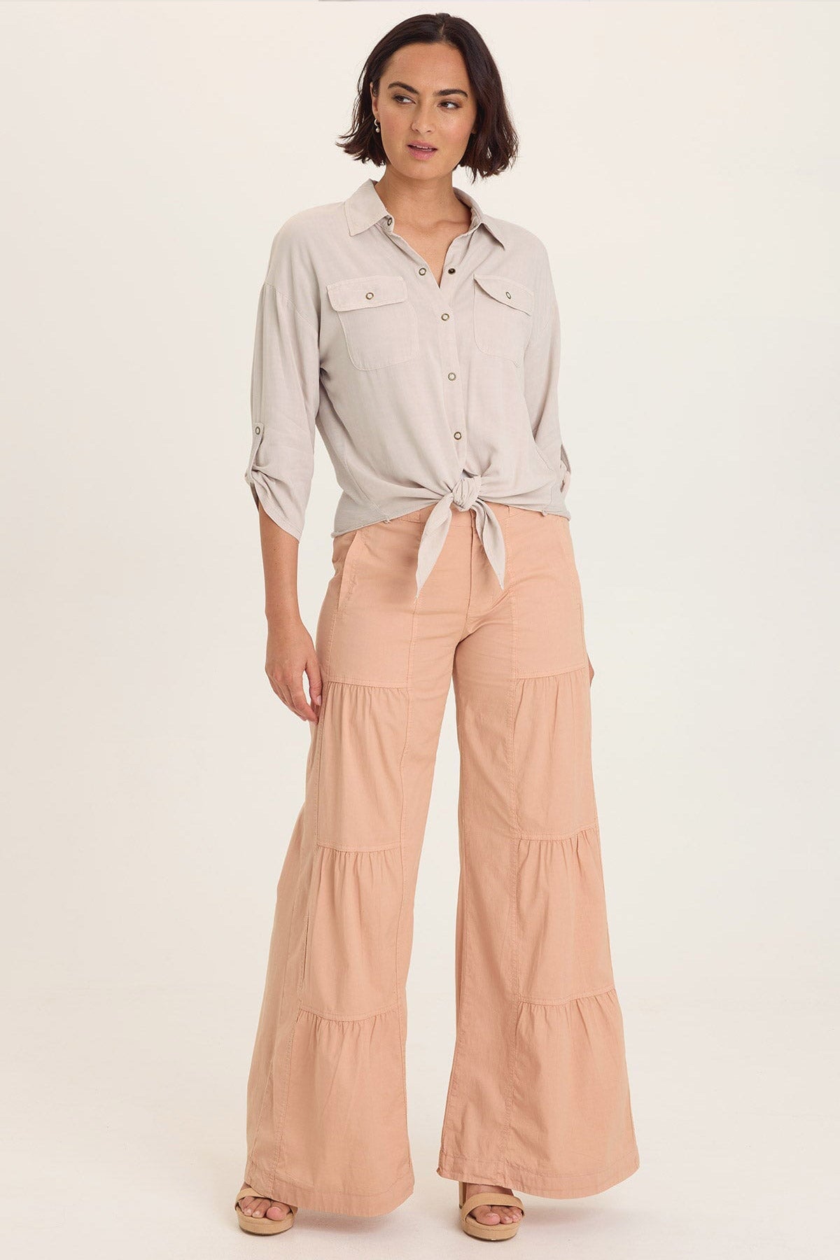 Tyrell Lightweight Tie-Front Button-Up