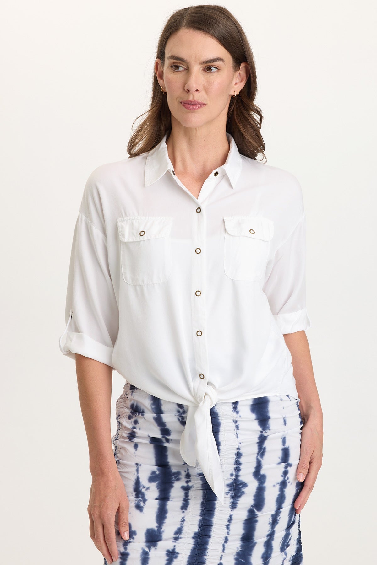 Tyrell Lightweight Tie-Front Button-Up