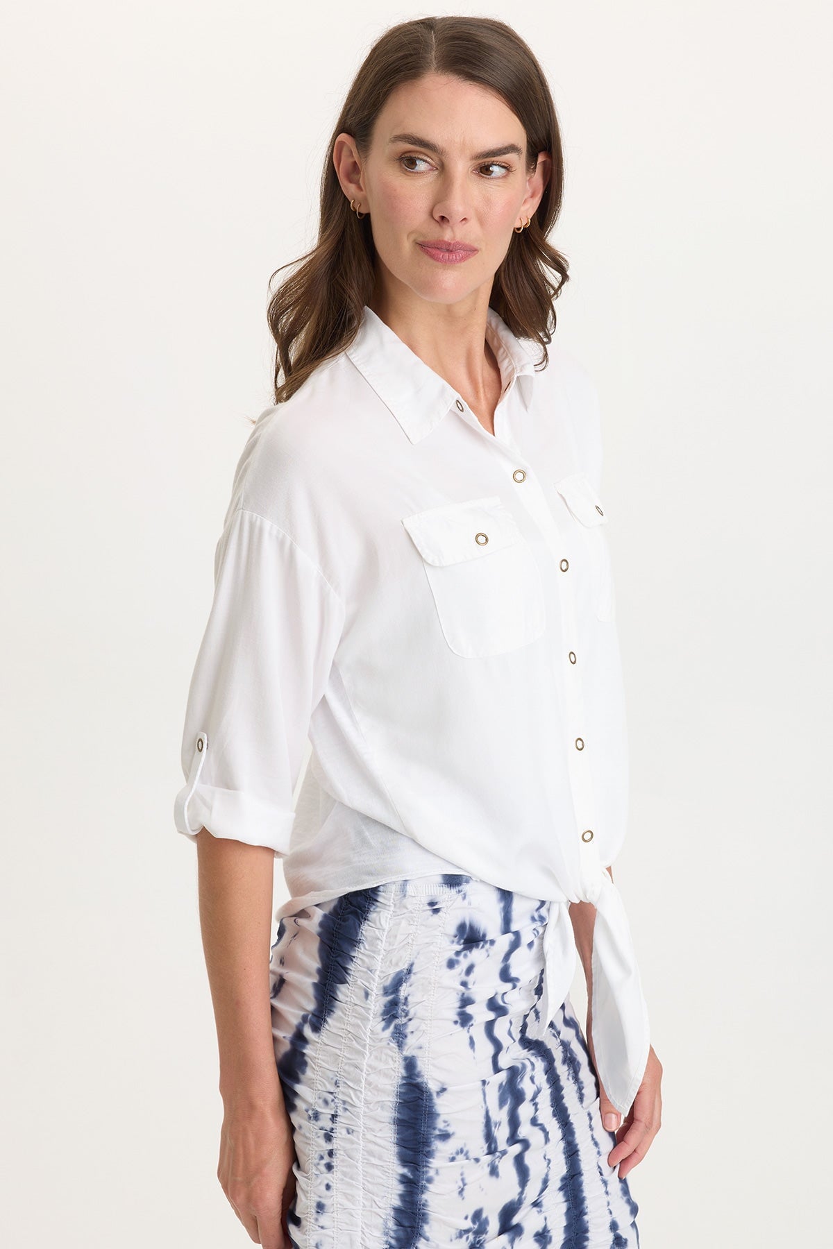 Tyrell Lightweight Tie-Front Button-Up