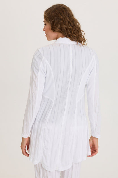 Barron Textured Stripe Long Blazer
