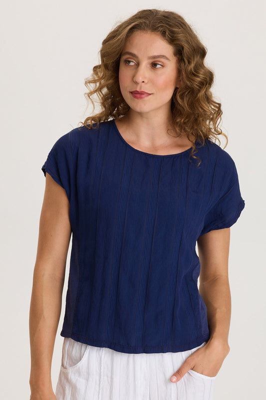 Adgar Textured Stripe/Jersey Tee