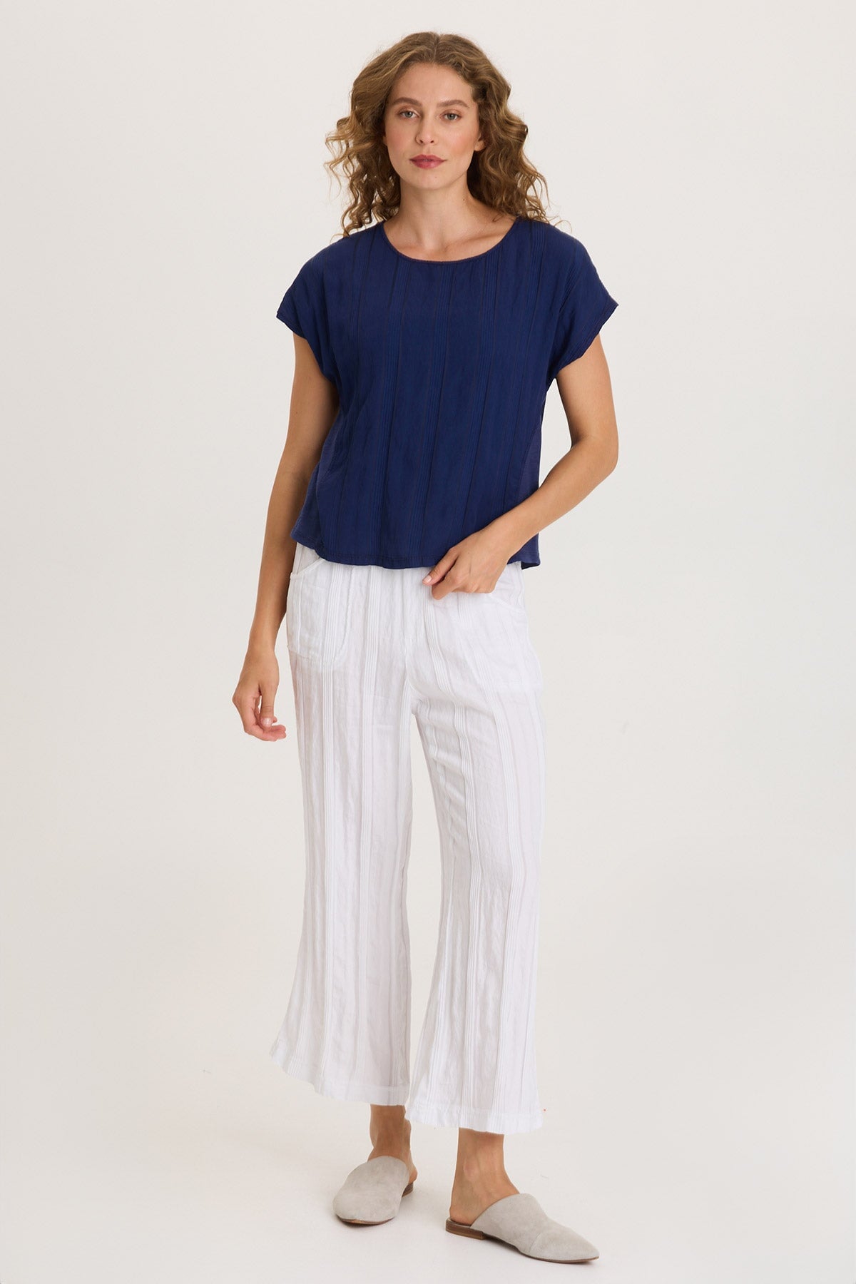 Adgar Textured Stripe/Jersey Tee