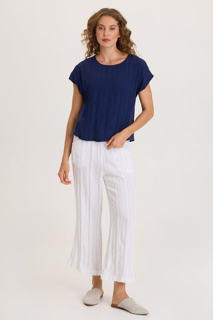 Adgar Textured Stripe/Jersey Tee