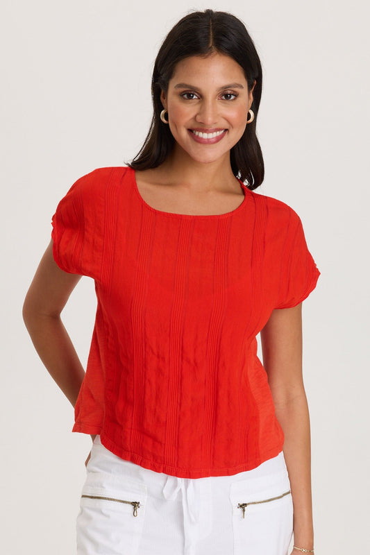 Adgar Textured Stripe/Jersey Tee