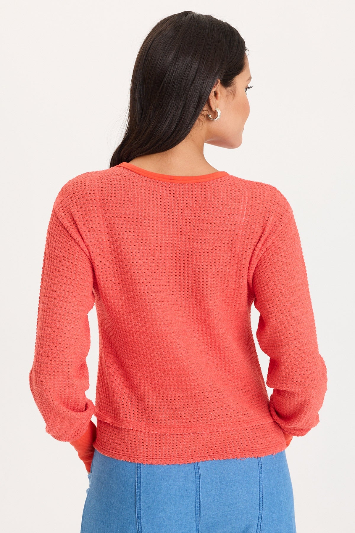 Kelsoe Buttoned Cuffs Thermal Long Sleeve Top
