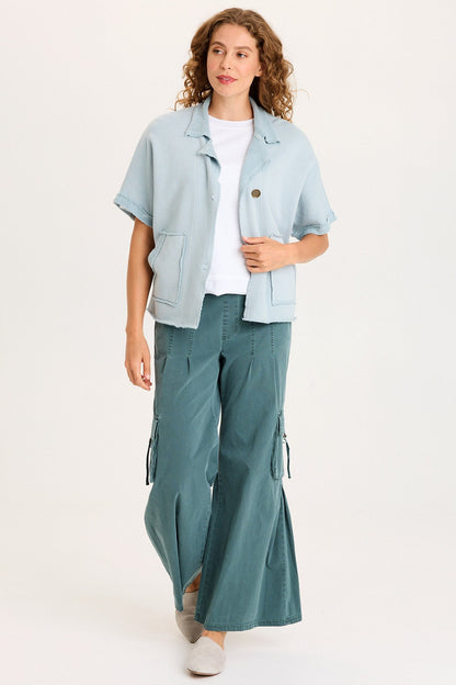 Erwin Side Pleats Cargo Wide-Leg Pant