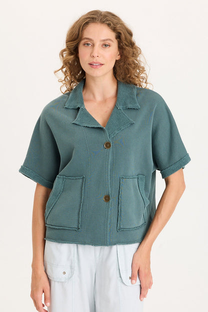 Kennison Short Sleeve Fleece Capelet
