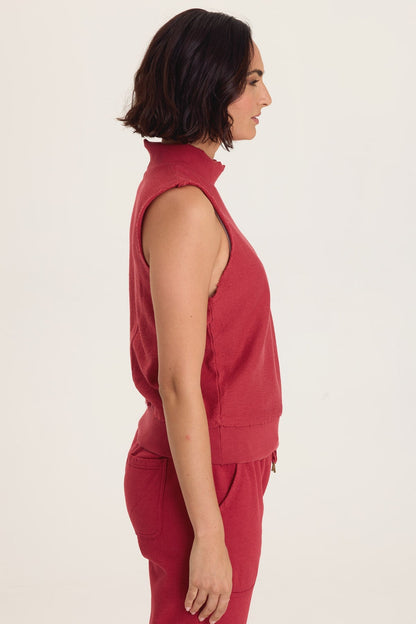Isolde Mock Neck Crepe Knit Tank