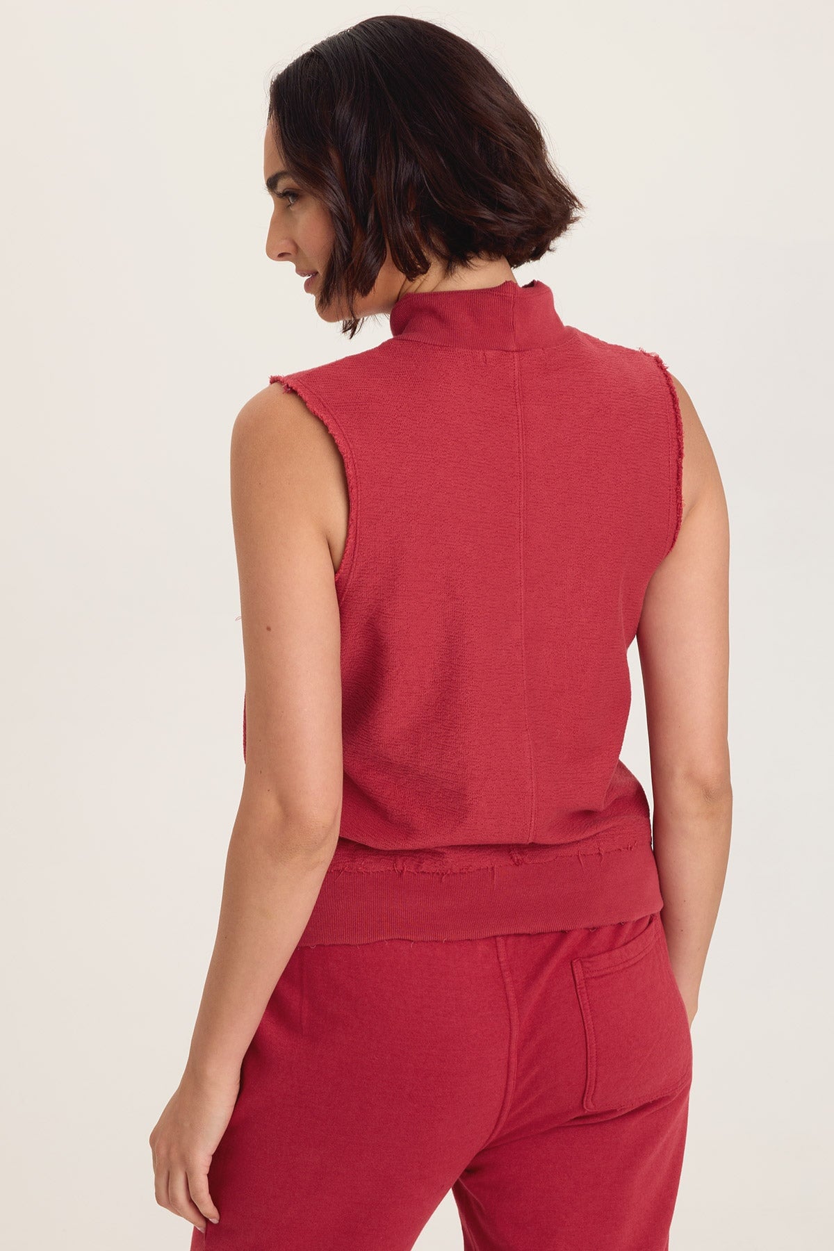 Isolde Mock Neck Crepe Knit Tank