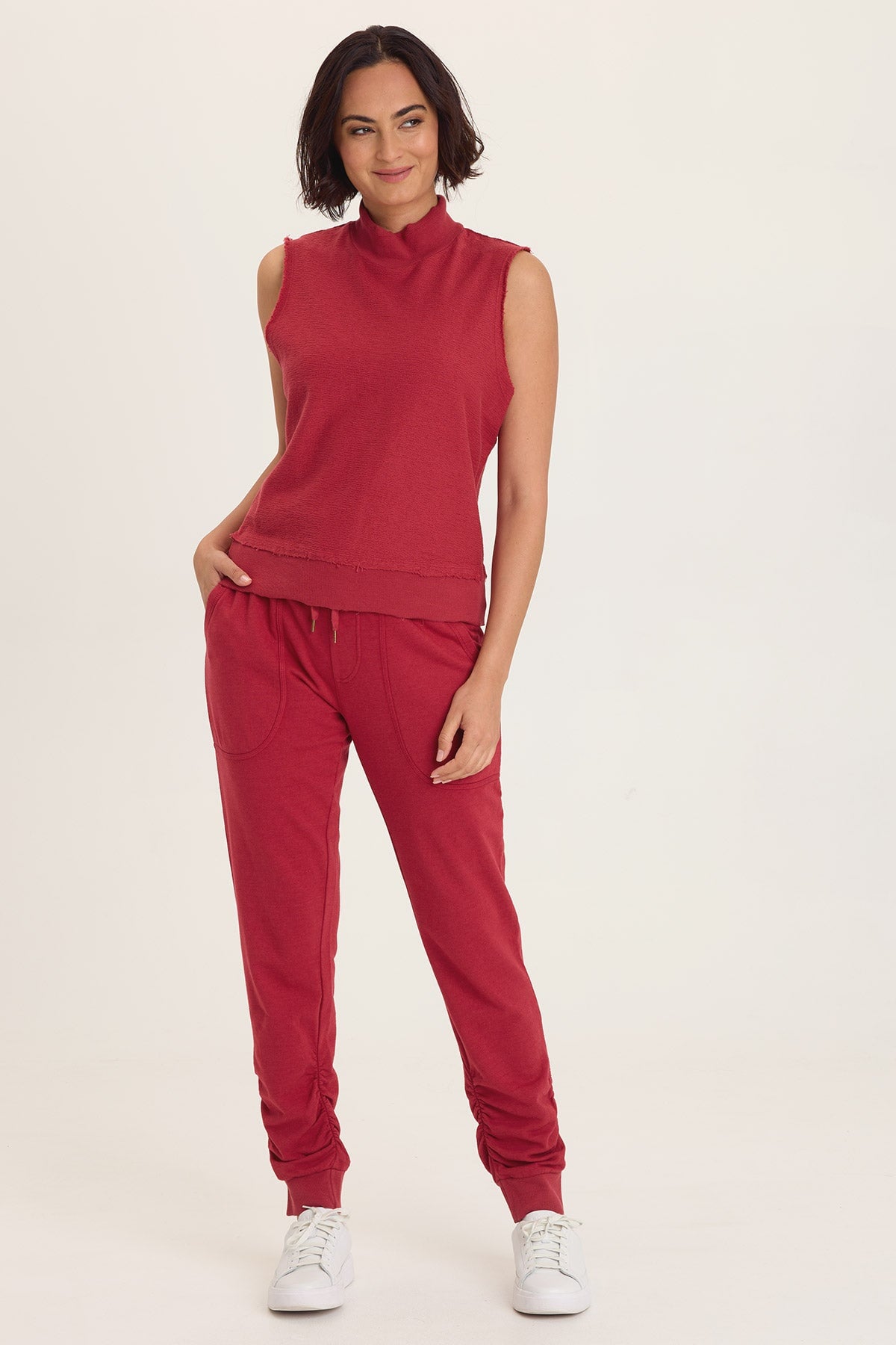 Isolde Mock Neck Crepe Knit Tank
