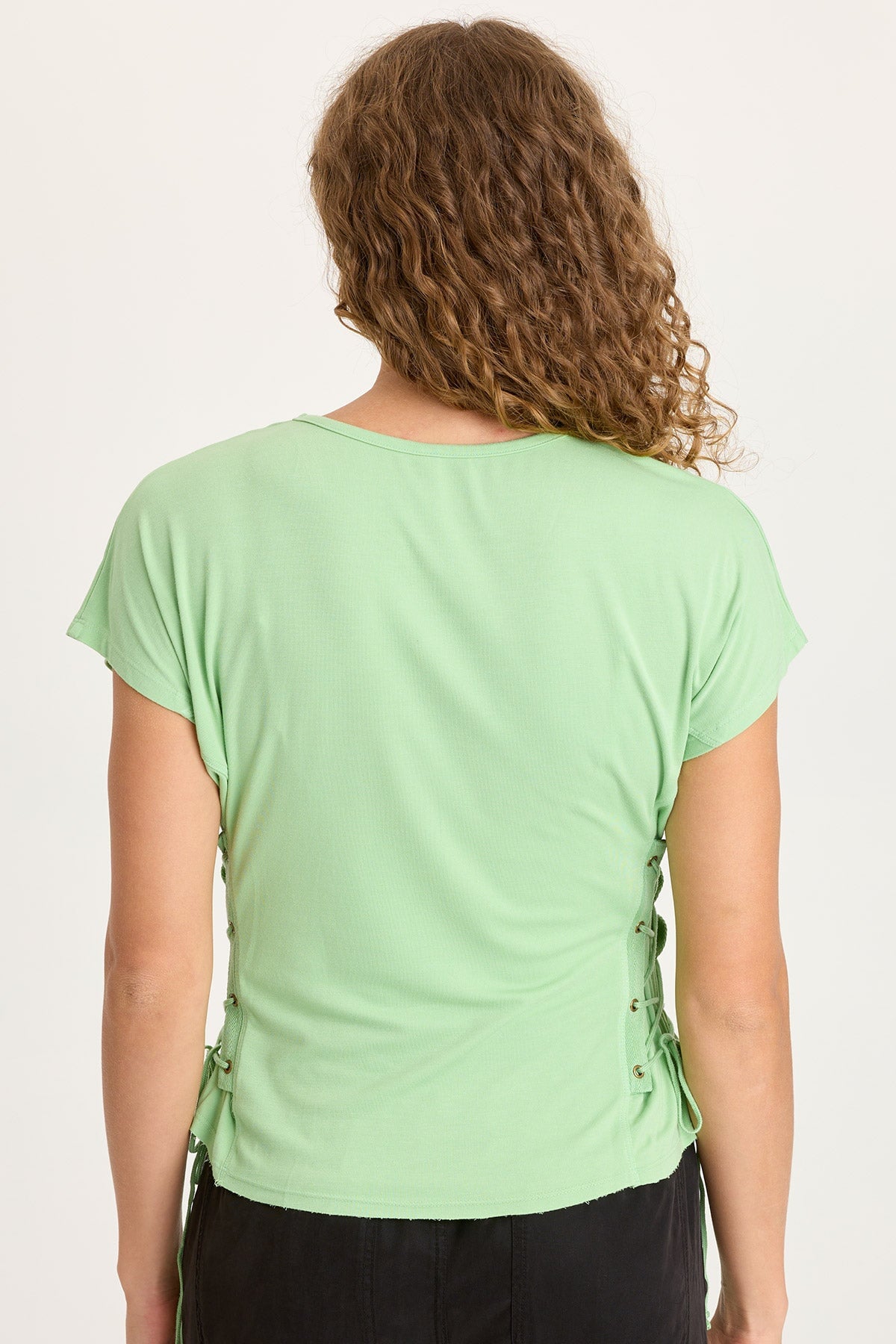 Sandro Jersey Lace-Up Top