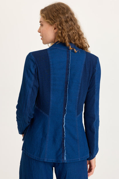 Floris Indigo Front-Tie Jacket