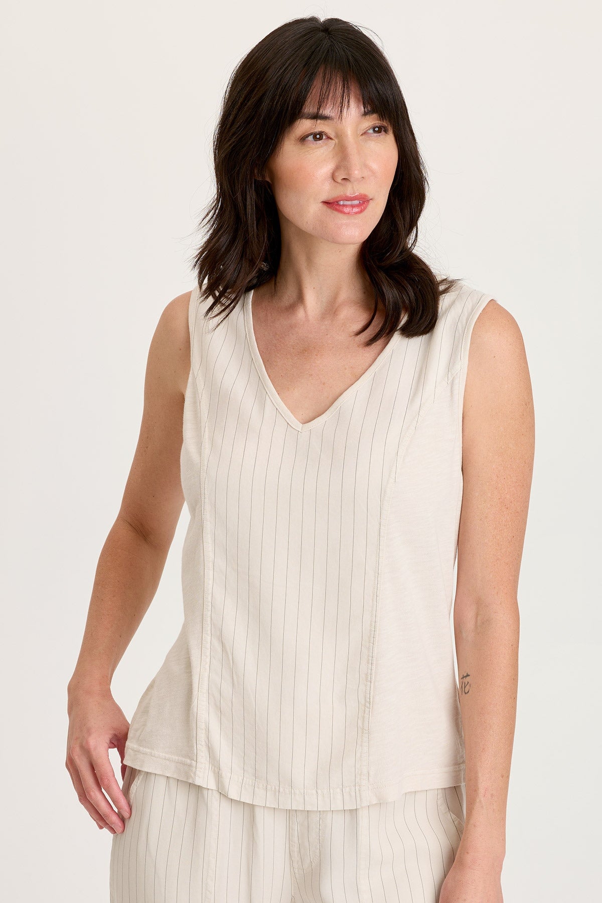 Siska Pinstripe V-Neck Tank
