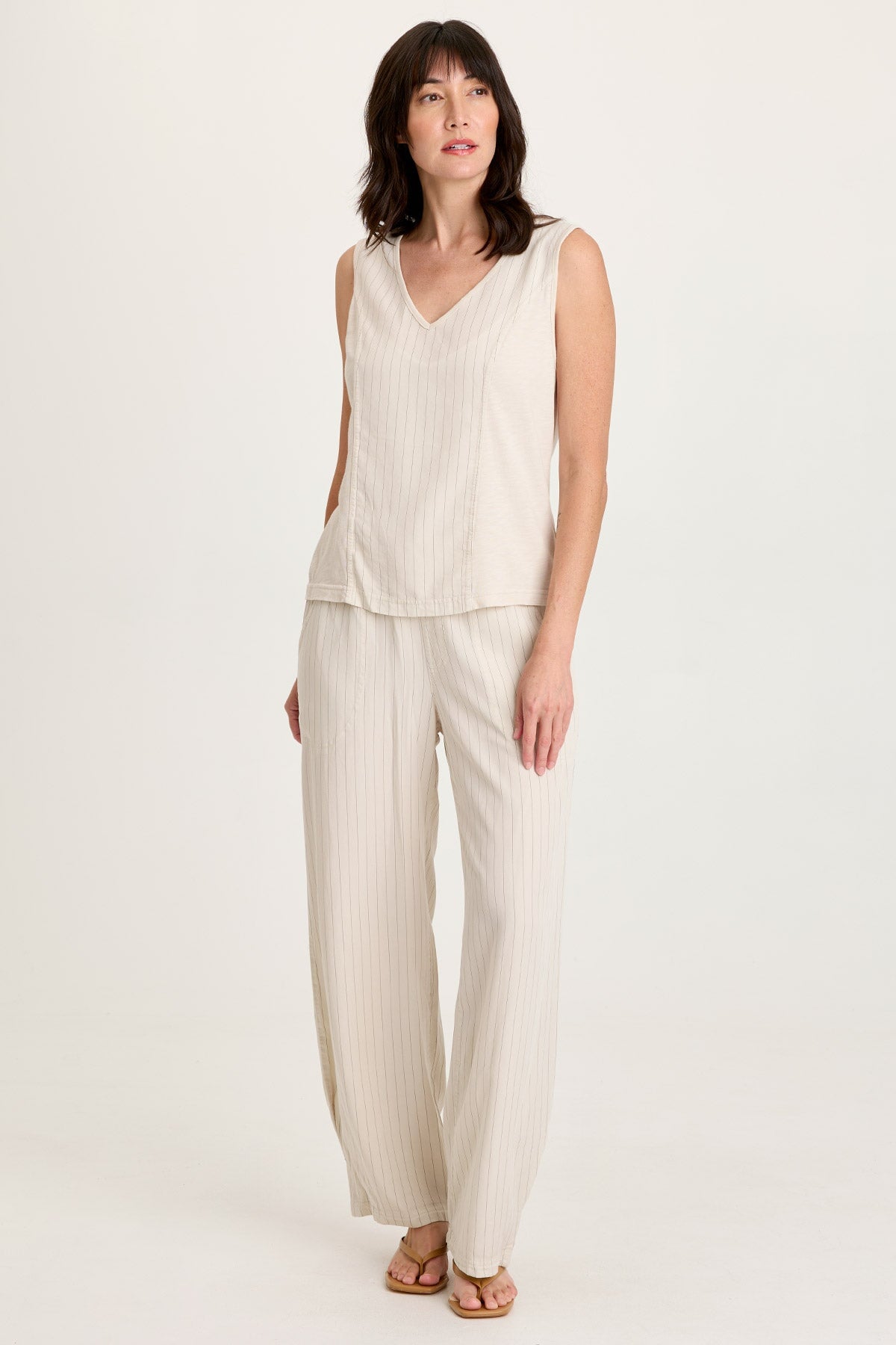 Siska Pinstripe V-Neck Tank