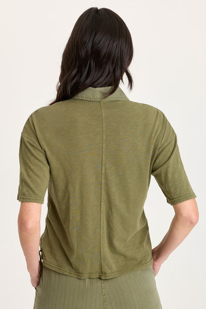 Kimbel Twill Classic Button-Up Top