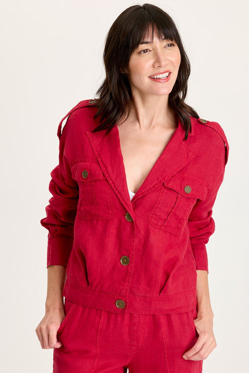 Baltazar Linen Pleated Jacket