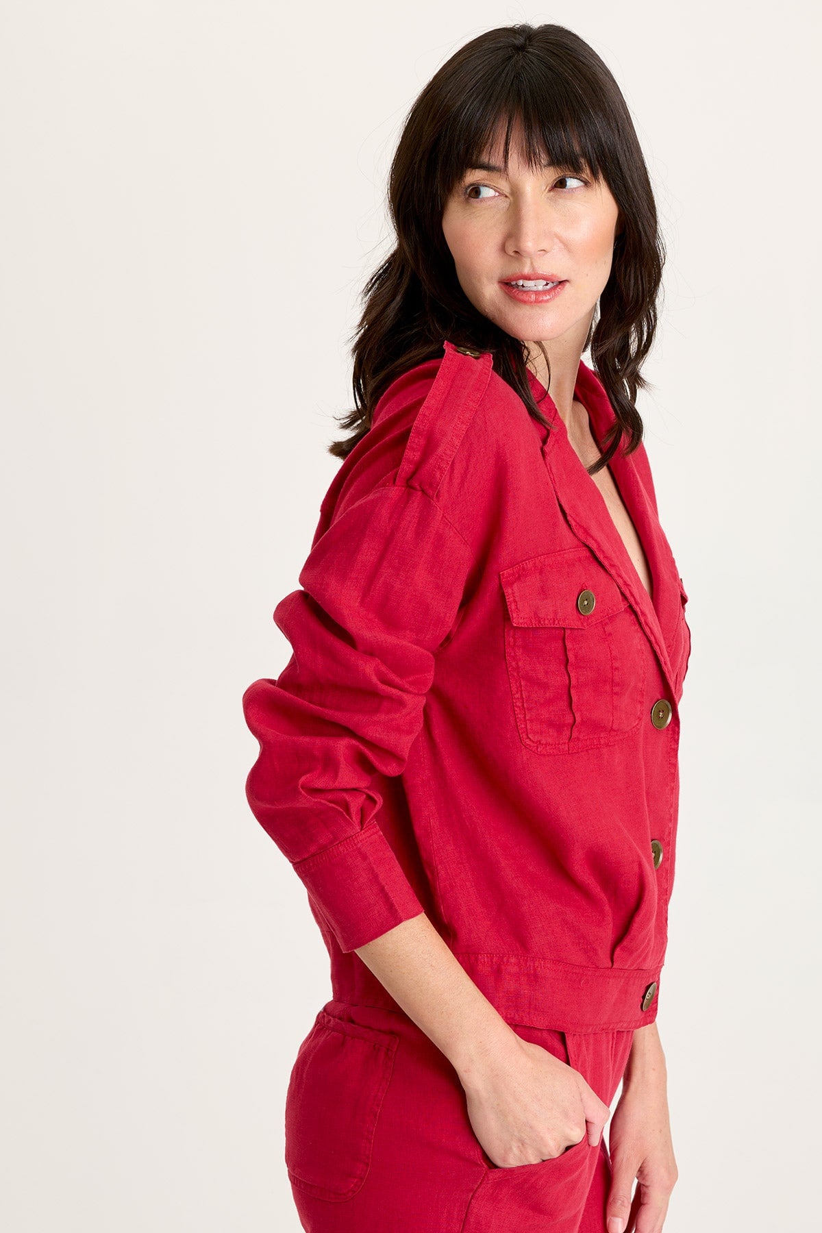 Baltazar Linen Pleated Jacket