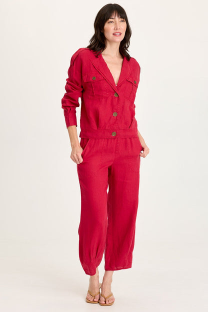Vasco Linen Barrel Leg Crop