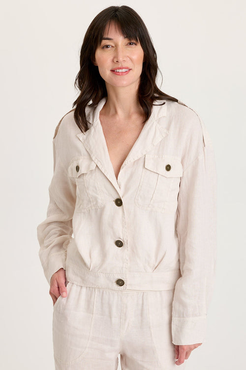 Baltazar Linen Pleated Jacket