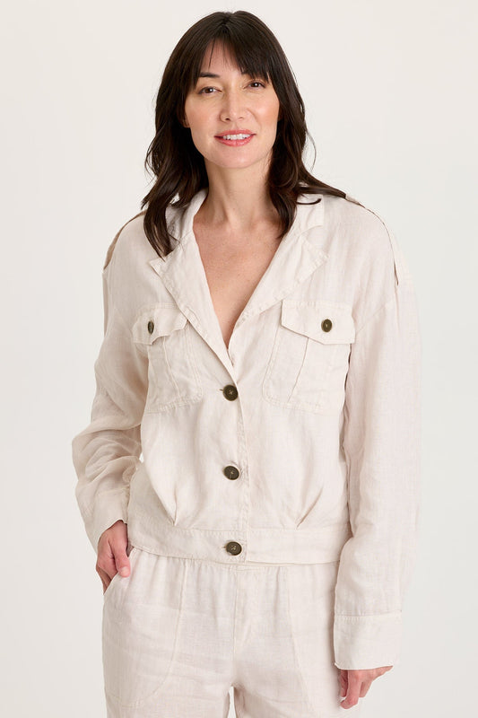Baltazar Linen Pleated Jacket