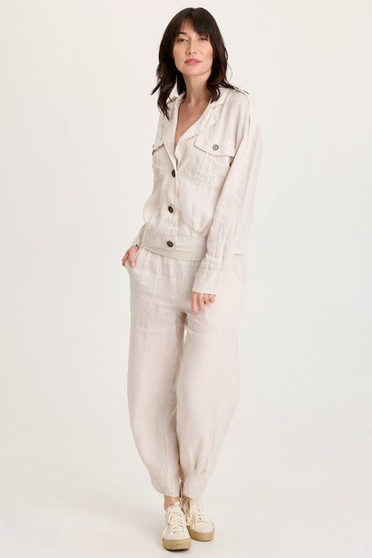 Baltazar Linen Pleated Jacket