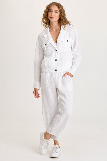 Vasco Linen Barrel Leg Crop