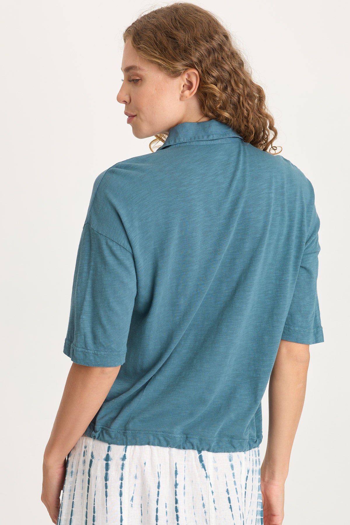Balto Linen Snap-Up Top