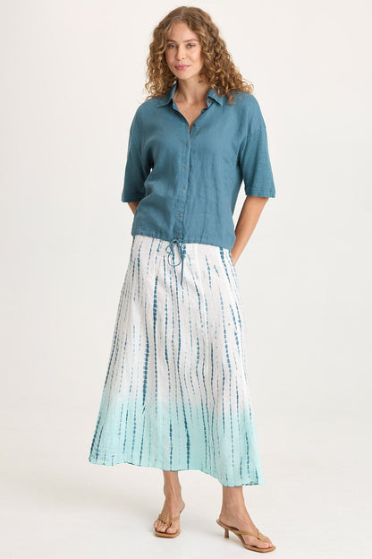 Balto Linen Snap-Up Top