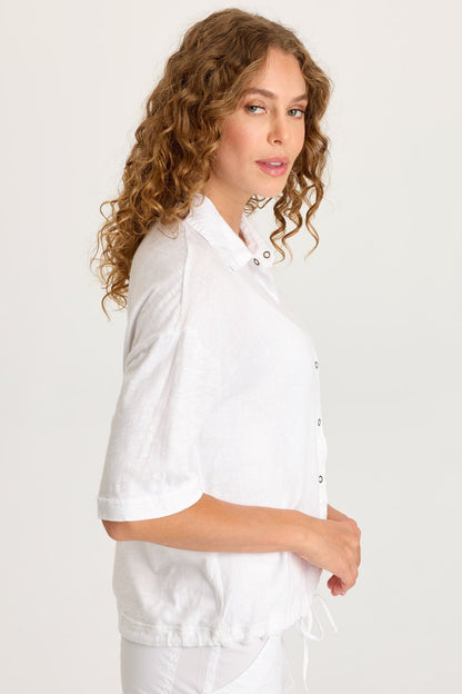 Balto Linen Snap-Up Top