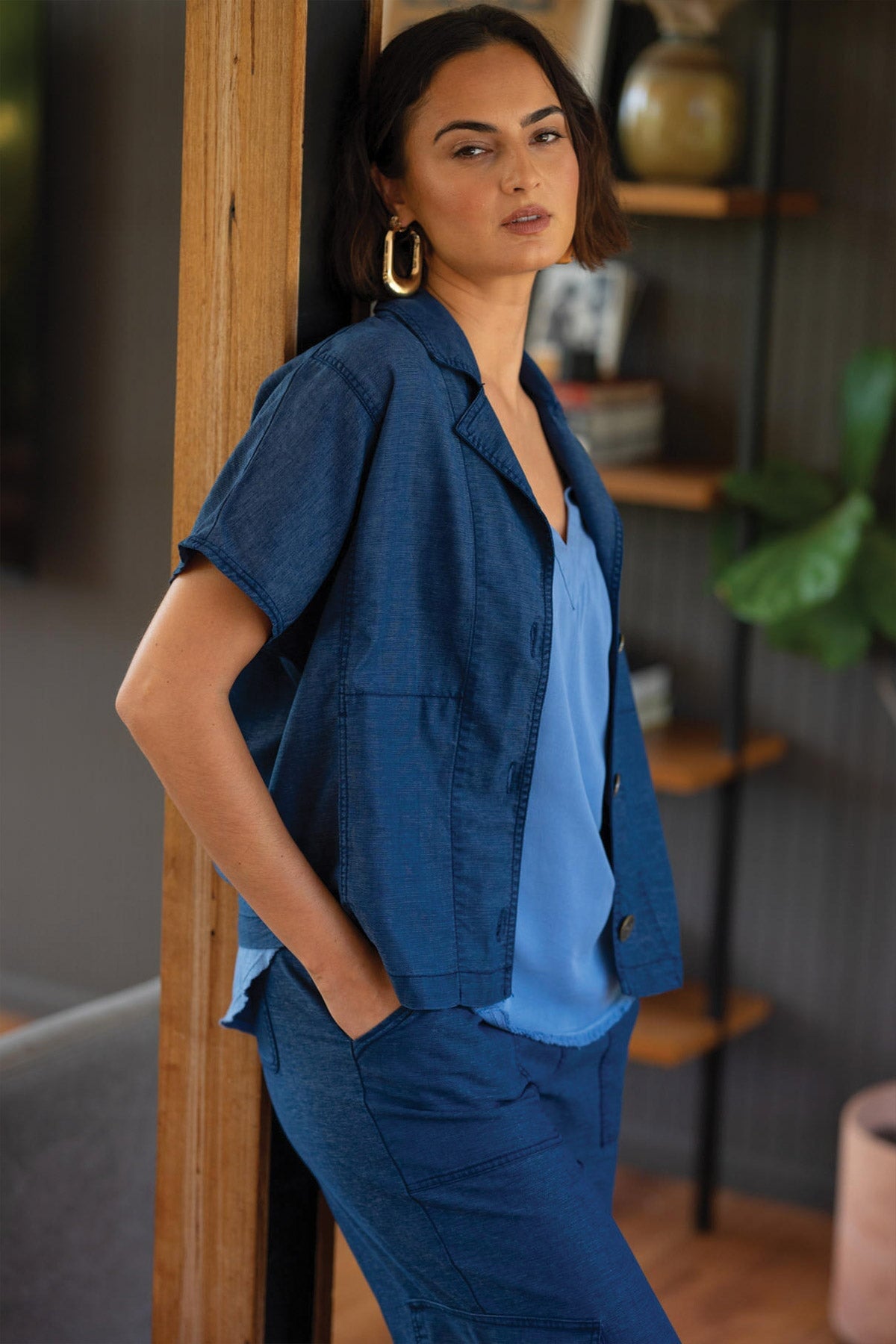 Hugh Twill Boxy Short Sleeve Jacket