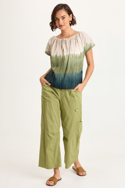 Leopold Poplin Darted Knee Cargo Crop