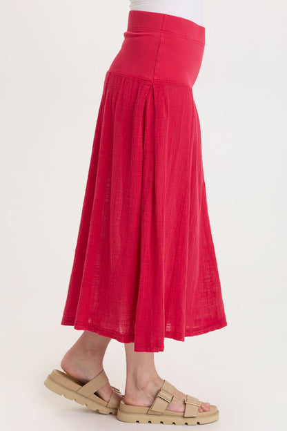 Tani Gauze Slim-to-Flare Skirt