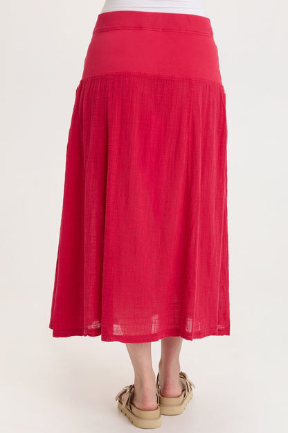 Tani Gauze Slim-to-Flare Skirt