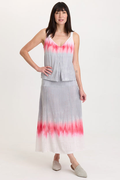 Tani Gauze Slim-to-Flare Skirt