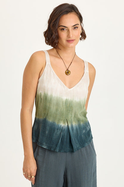 Hedley Gauze/Jersey Box Pleat Tank