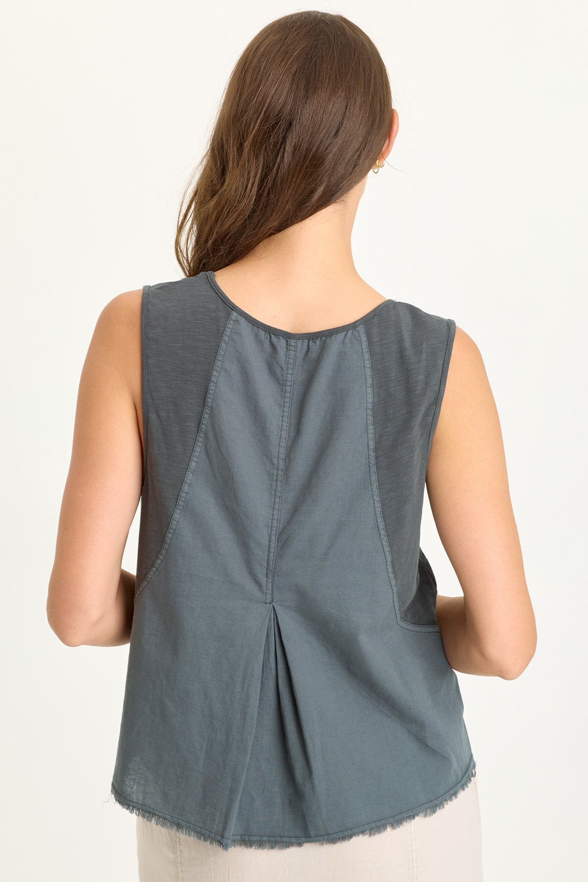 Mazie Linen/Jersey V-Neck Tank
