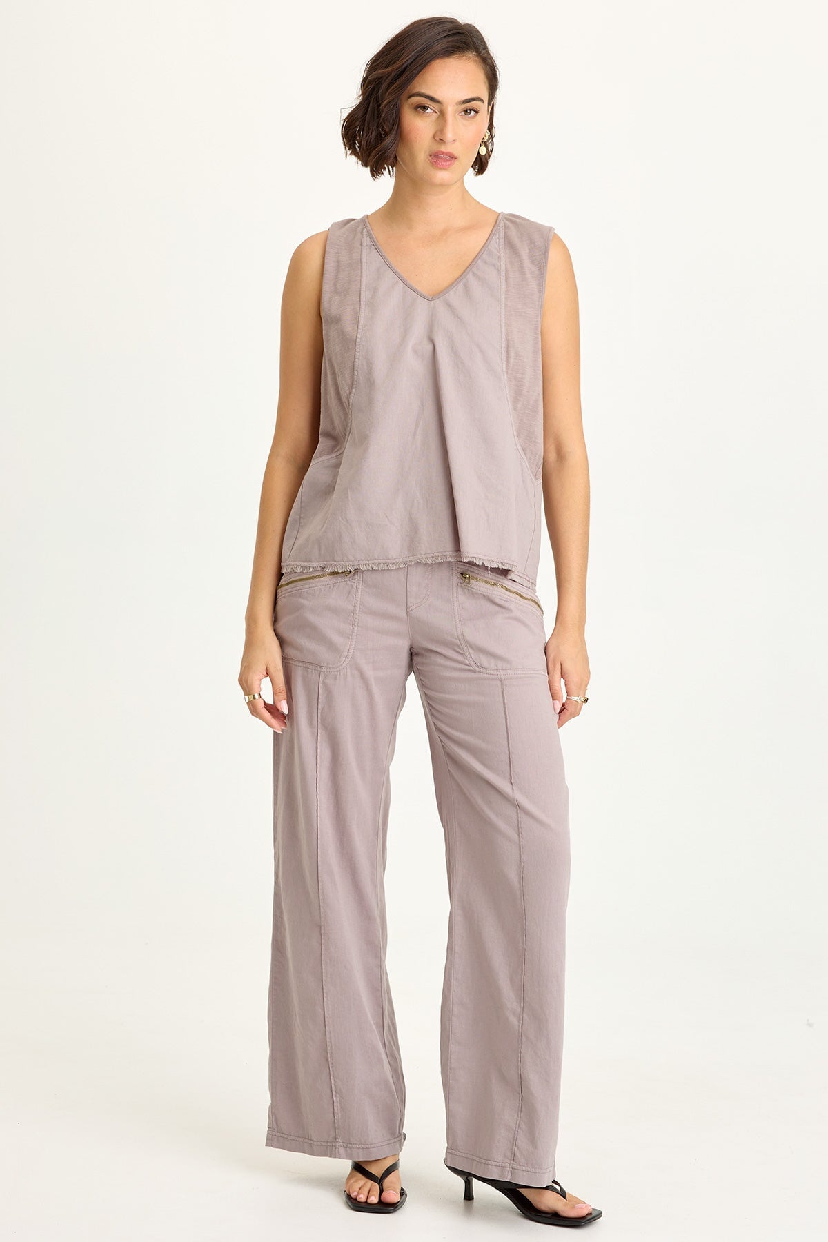 Torryn Linen Zipper Pockets Pants
