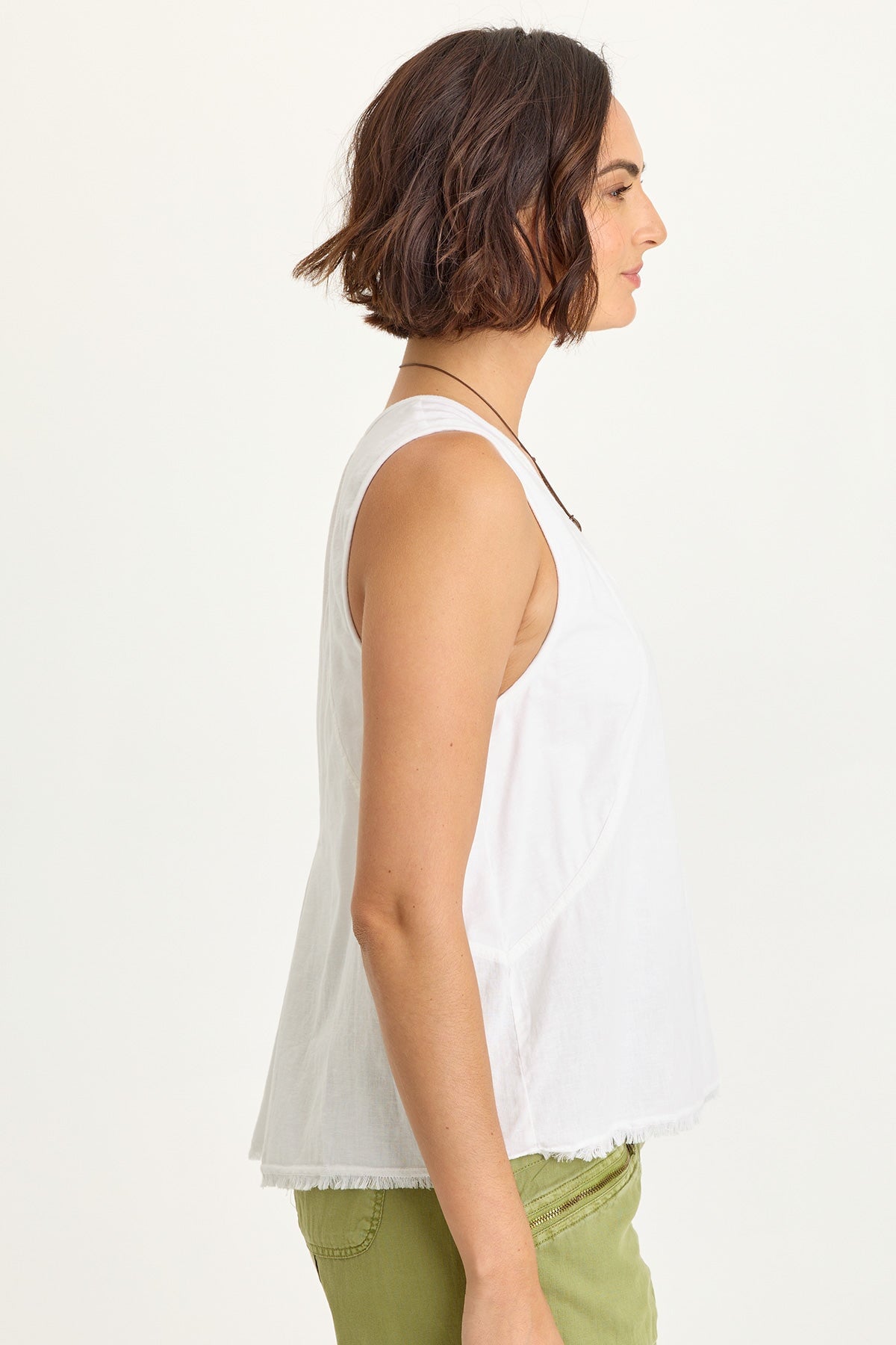 Mazie Linen/Jersey V-Neck Tank