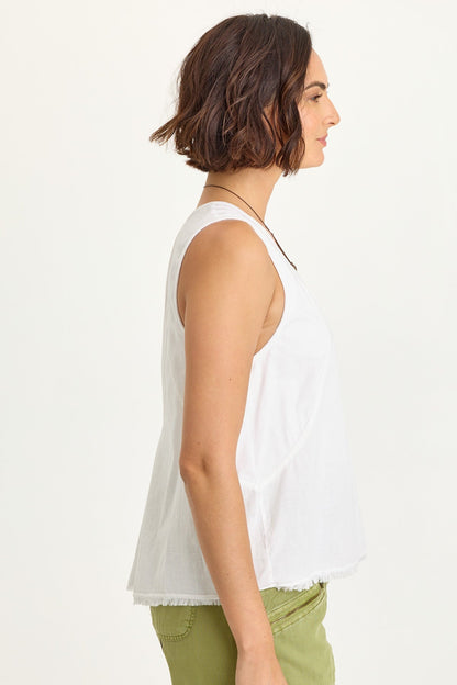 Mazie Linen/Jersey V-Neck Tank