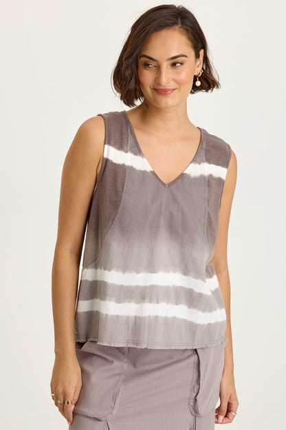 Mazie Linen/Jersey V-Neck Tank