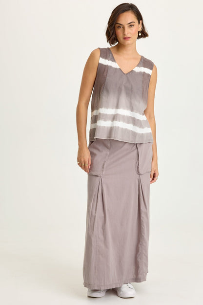 Mazie Linen/Jersey V-Neck Tank
