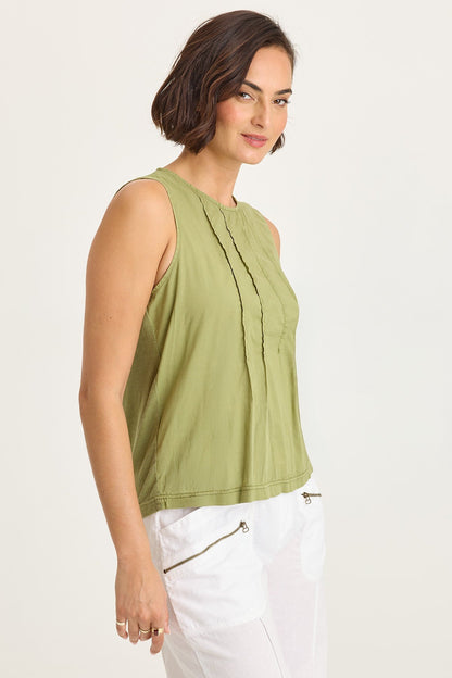 Jerilene Voile Pintuck Tank
