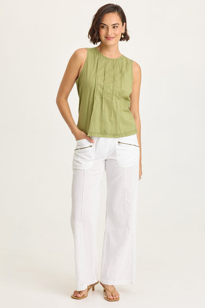 Jerilene Voile Pintuck Tank