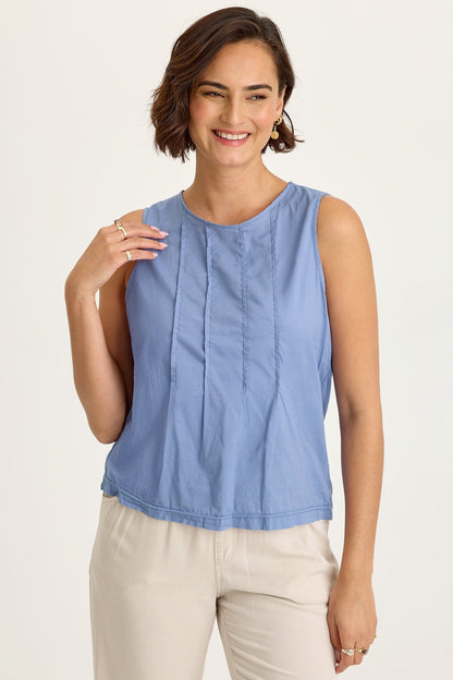Jerilene Voile Pintuck Tank