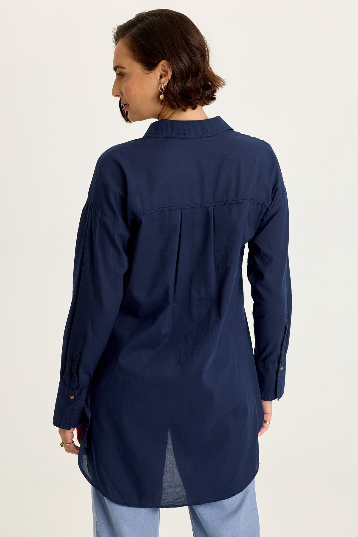 Ellard Voile High-Low Button-Up Blouse
