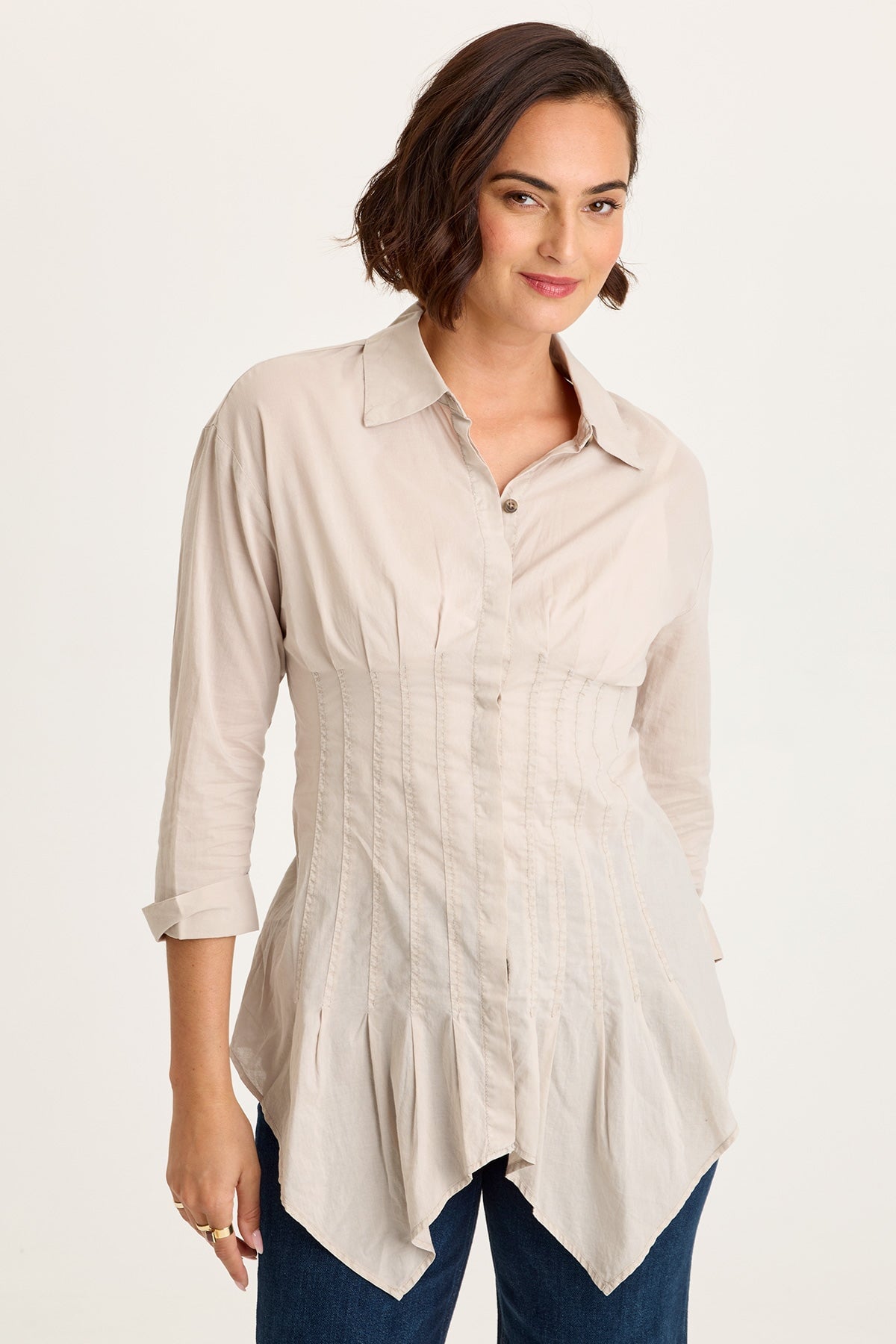 Ashlan Voile Sharkbite Blouse