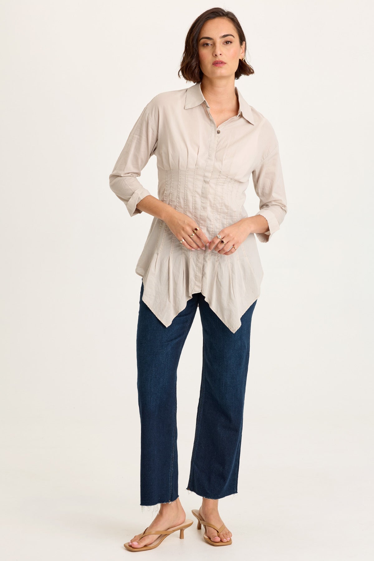 Ashlan Voile Sharkbite Blouse