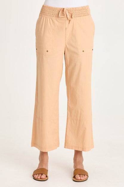 Artus Poplin Smocked Waist Crop