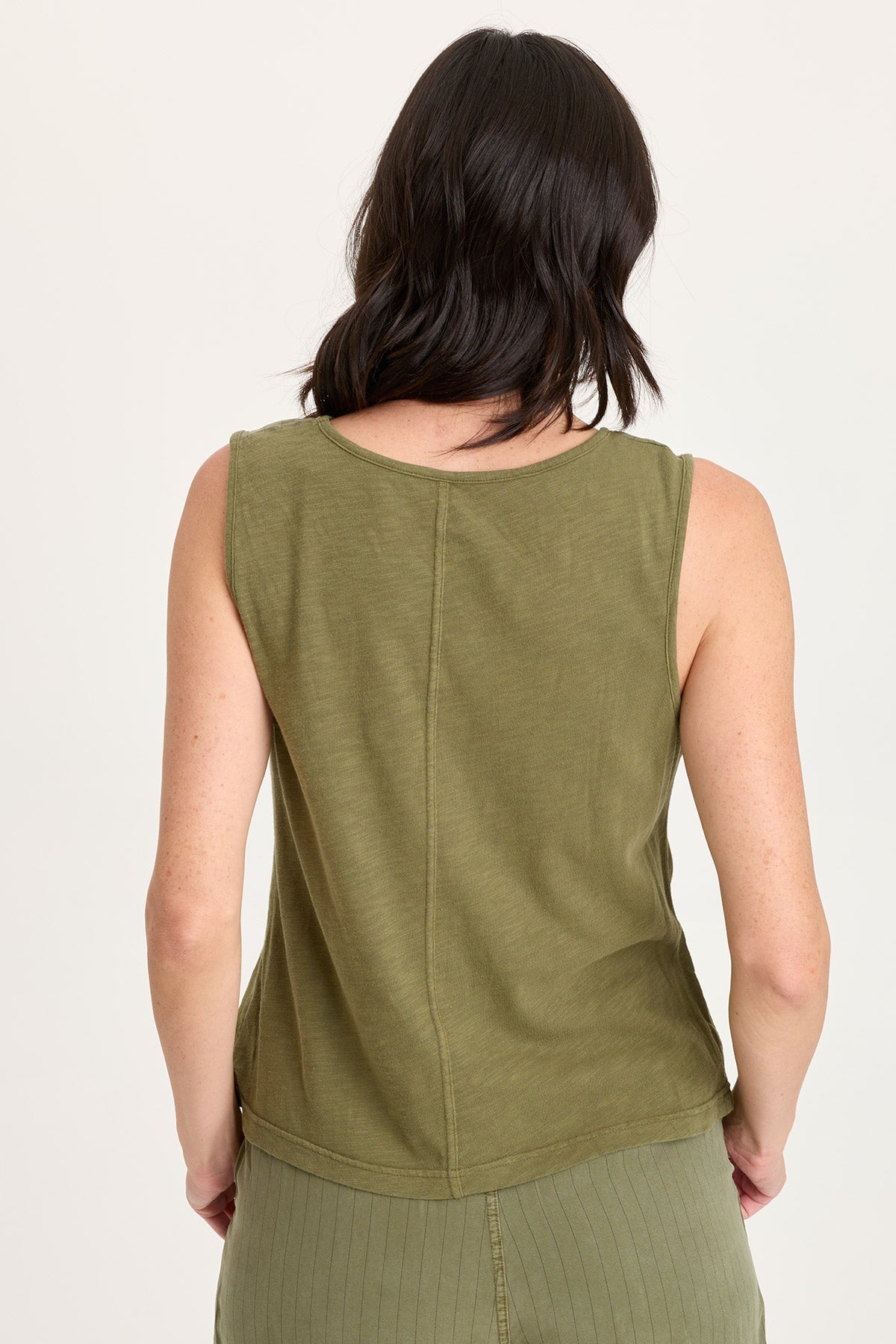 Siska Embroidered Pinstripe V-Neck Tank