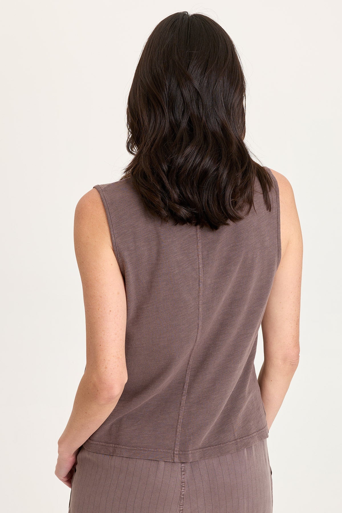 Siska Embroidered Pinstripe V-Neck Tank